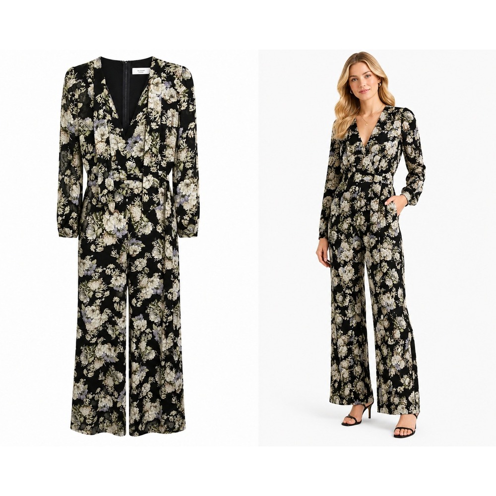 Ali & Jay L Floral Whimsigoth Botanical Long Sleeve Jumpsuit Chic‎ Wedding Guest